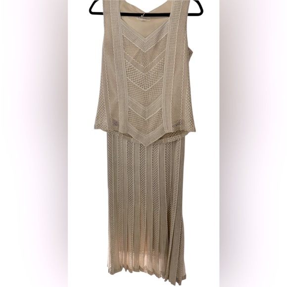 Damianou VINTAGE Metallic Champagne Maxi 2pc Dress | Size S | MSRP was $900 - Picture 11 of 11